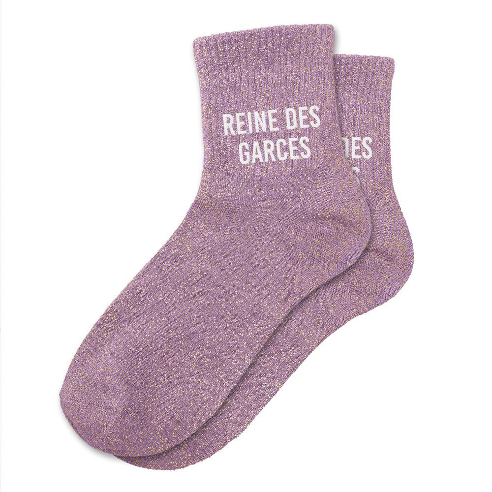 Chaussettes paillettes reine des garces
