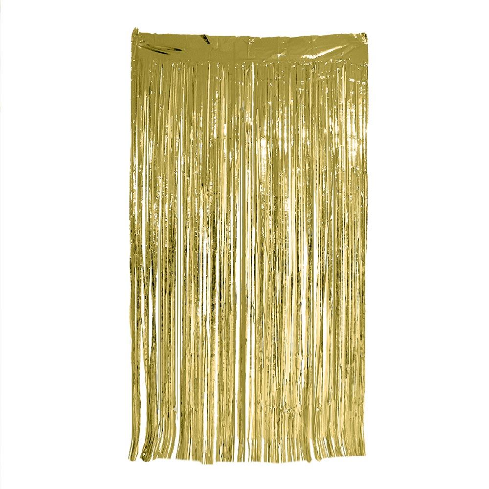 Rideau franges party dore
