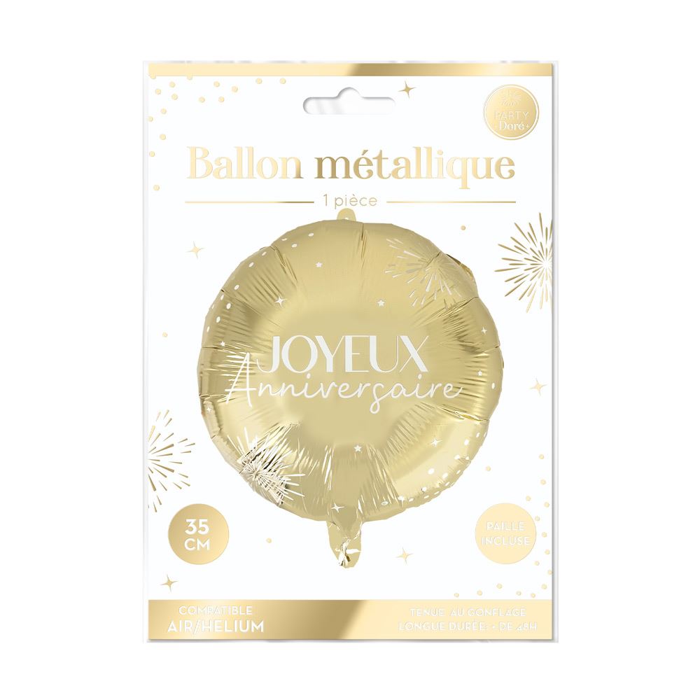 Ballon metal party dore
