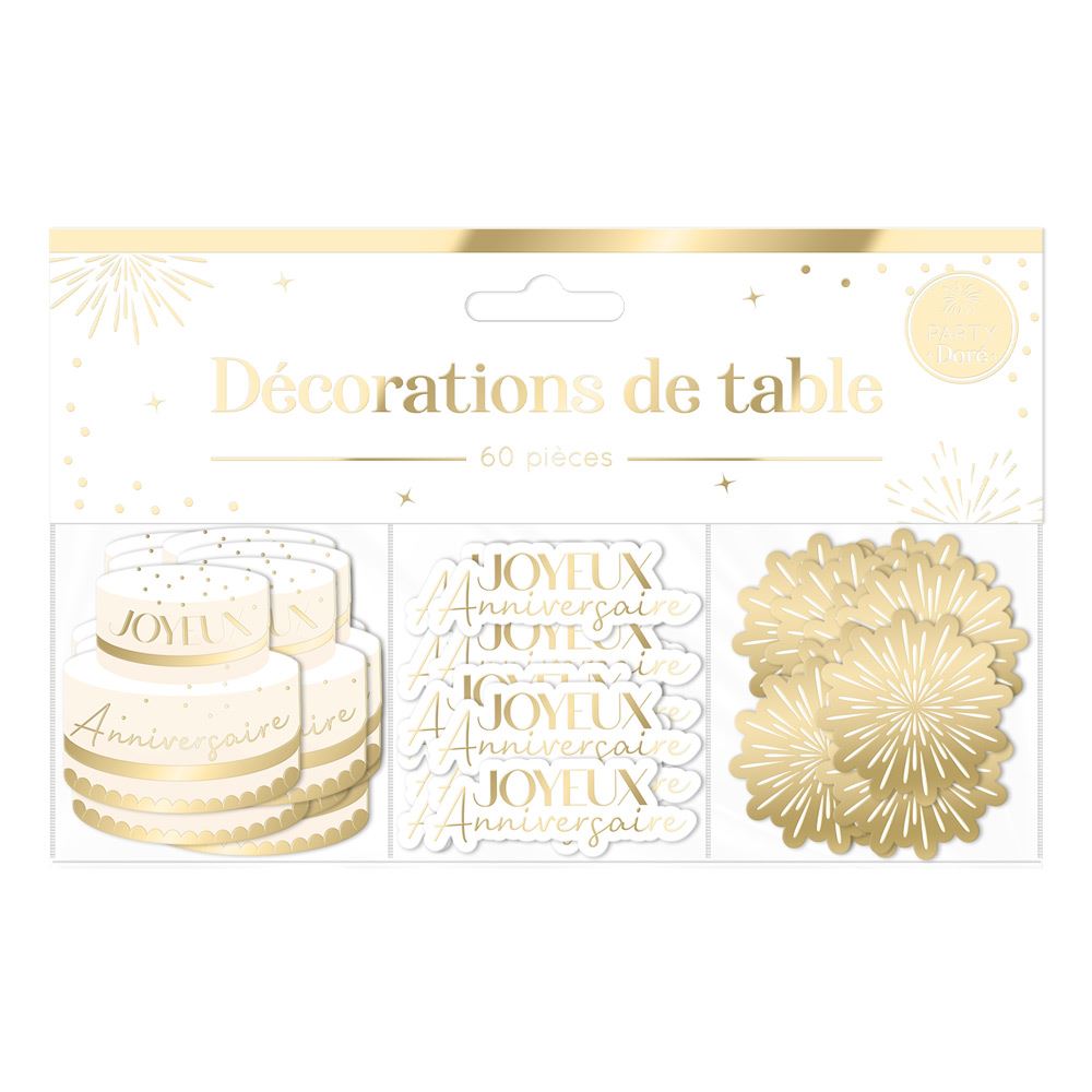 Trio deco table party dore
