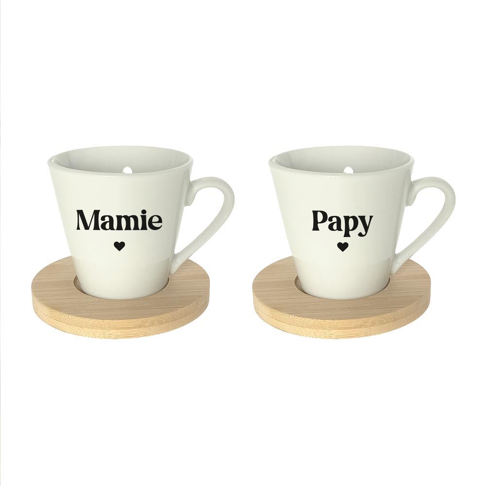 Coffret tasse cafe duo mamie papy