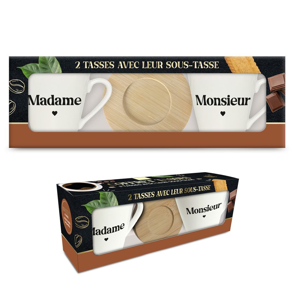 Coffret tasse cafe duo mr mme