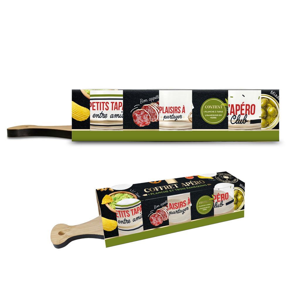 Coffret service apero 3 ramequins