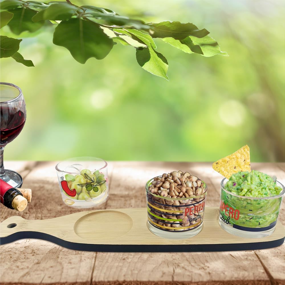 Coffret service apero 3 ramequins
