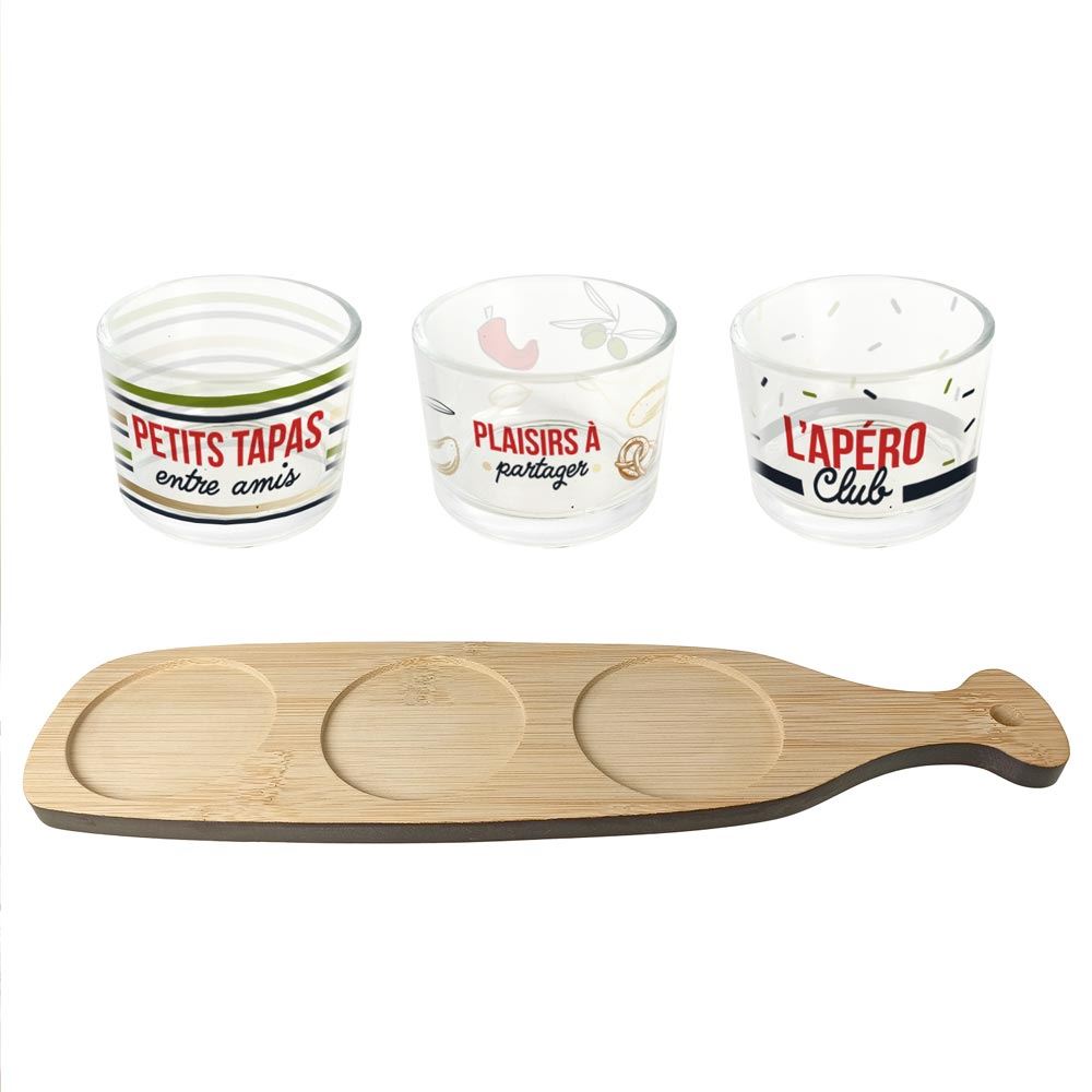 Coffret service apero 3 ramequins