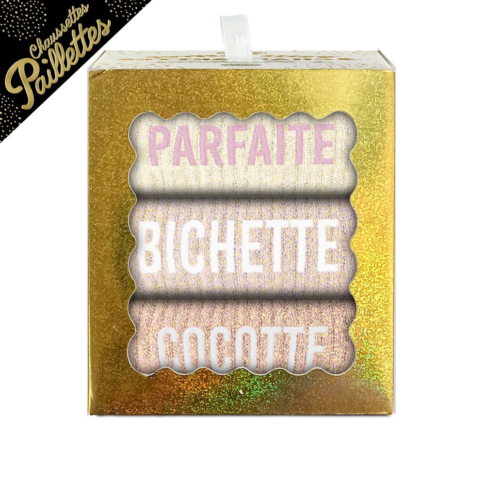Coffret trio chaussettes paillettes parfaite