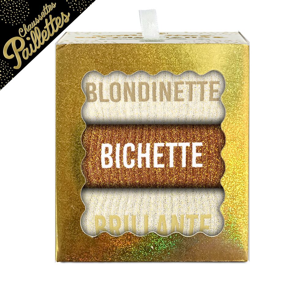 Coffret trio chaussettes paillettes blondinette