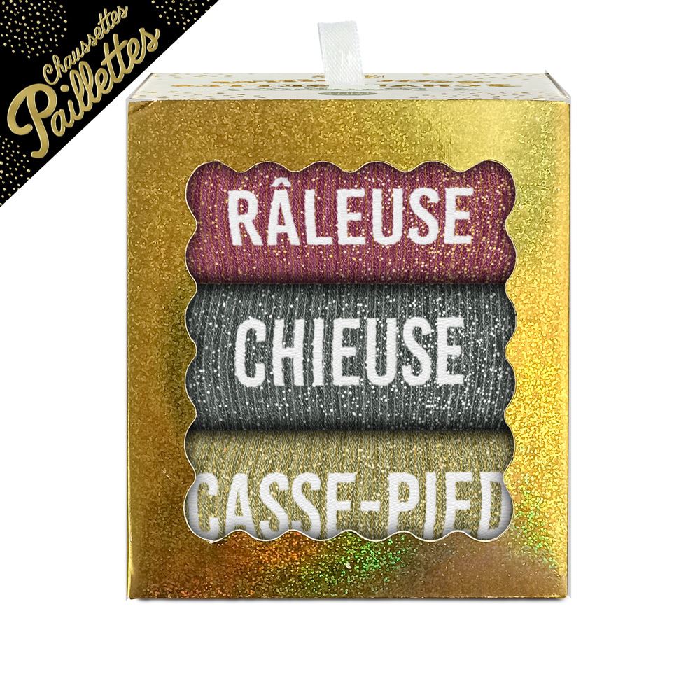 Coffret trio chaussettes paillettes raleuse
