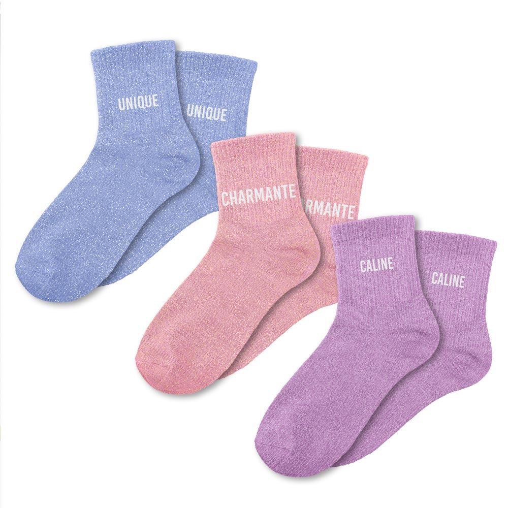 Coffret trio chaussettes paillettes unique