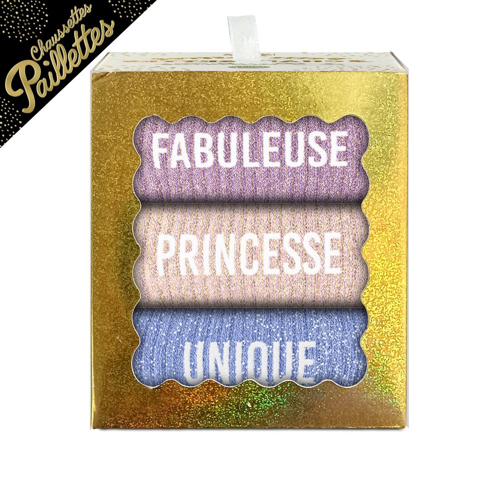 Coffret trio chaussettes paillettes fabuleuse
