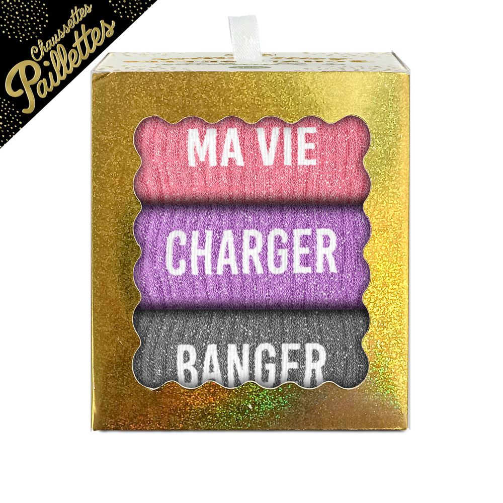 Coffret trio chaussettes paillettes ma vie