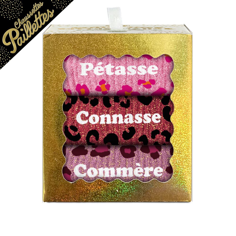 Coffret trio chaussettes paillettes petasse