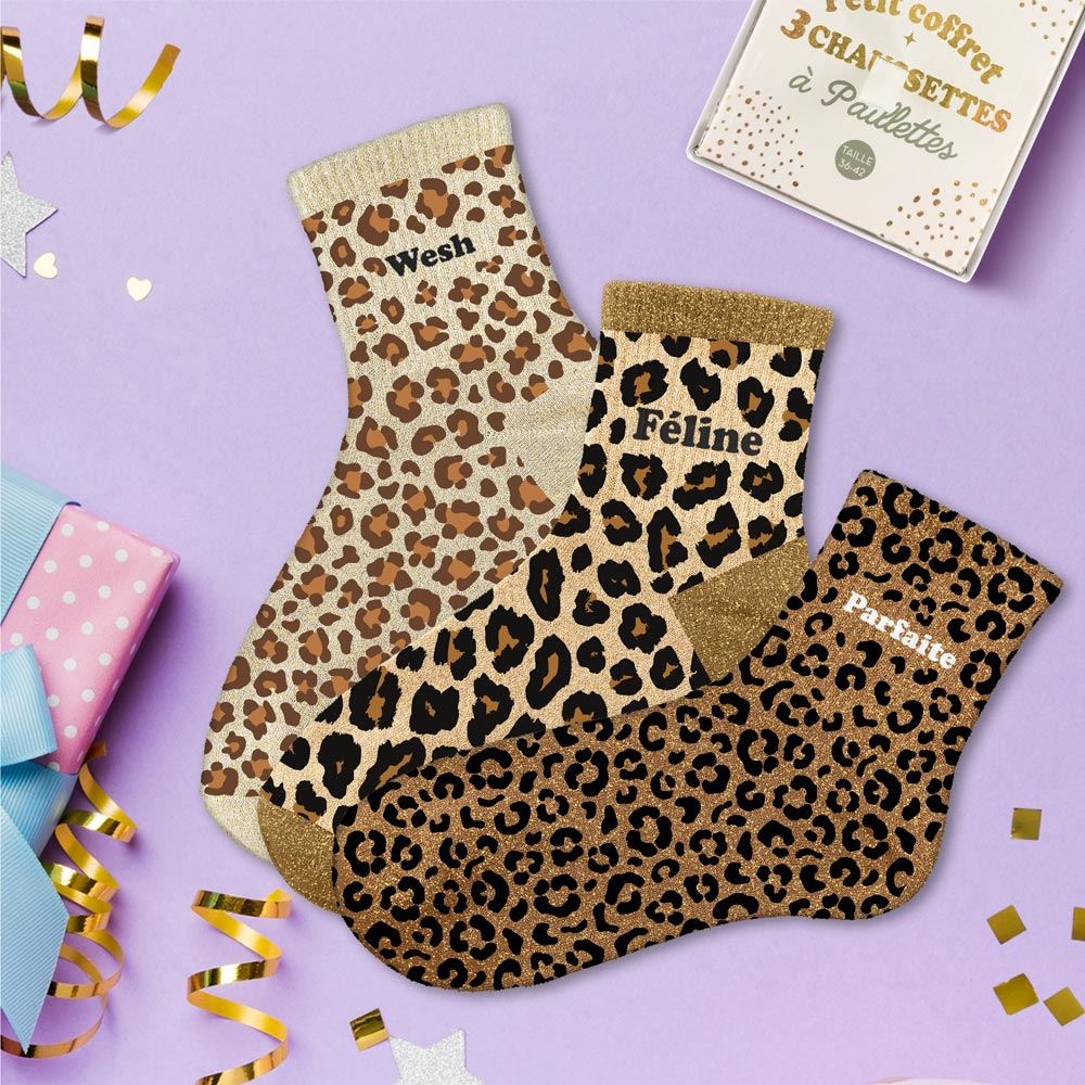 Coffret trio chaussettes paillettes wesh