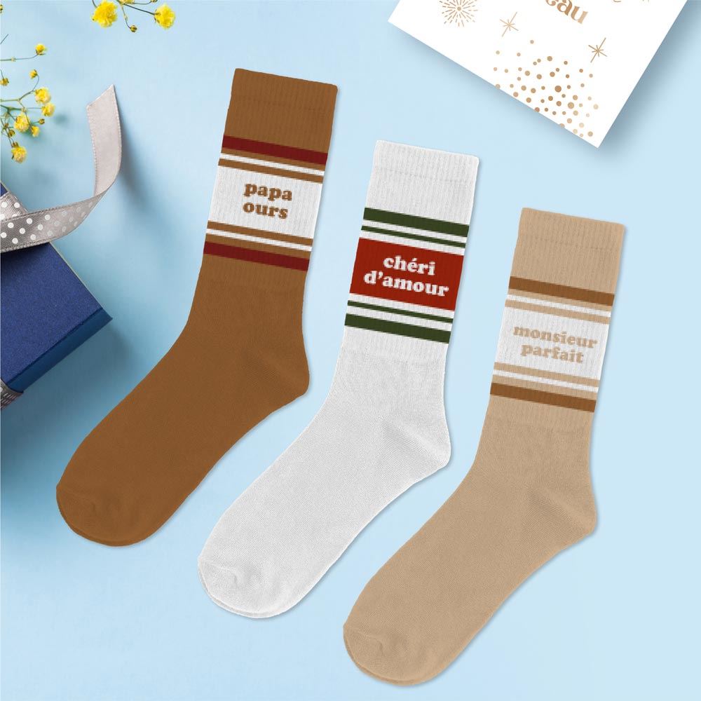 Coffret trio chaussettes papa ours