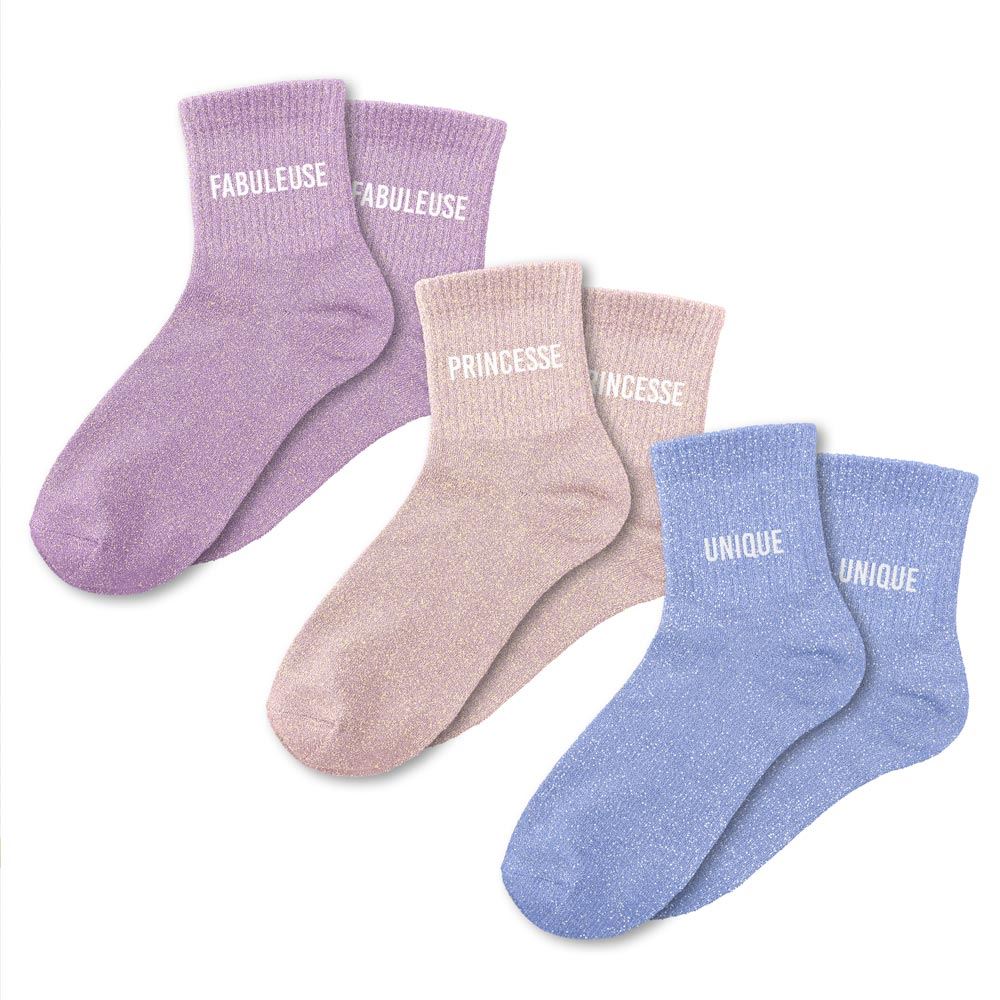Coffret trio chaussettes paillettes fabuleuse
