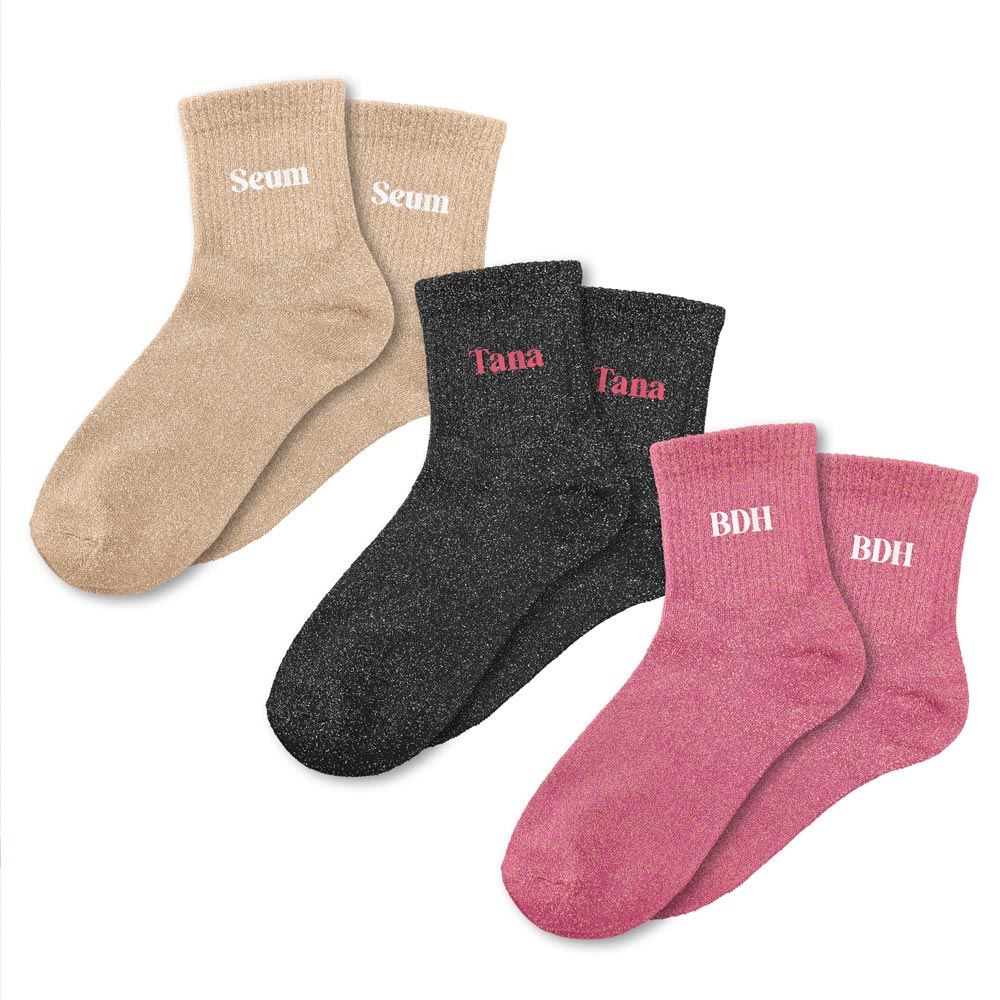 Coffret trio chaussettes paillettes seum