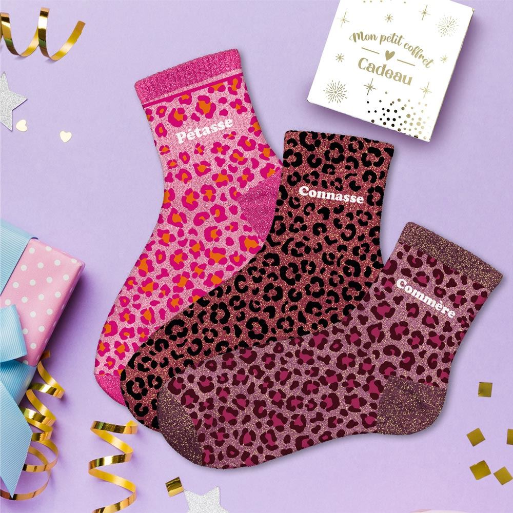 Coffret trio chaussettes paillettes petasse