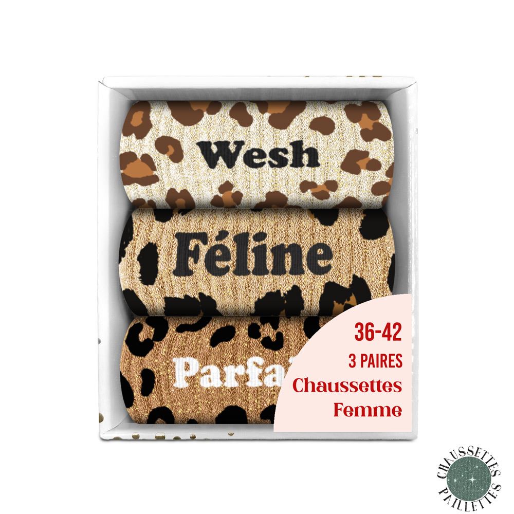 Coffret trio chaussettes paillettes wesh