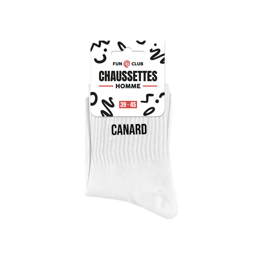 Chaussettes blanches canard homme