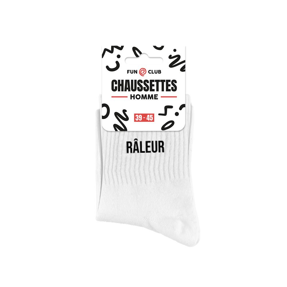 Chaussettes blanches raleur homme  
