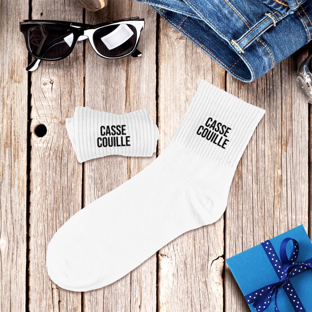 Chaussettes blanches casse couilles homme