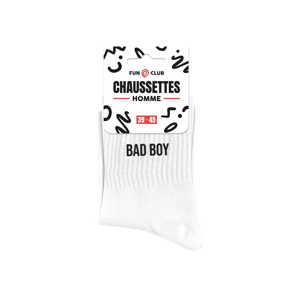 Chaussettes blanches bad boy homme