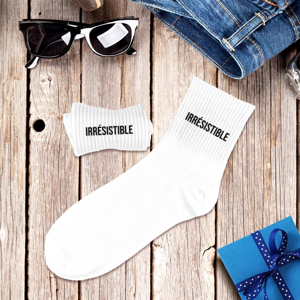 Chaussettes blanches irresistible homme
