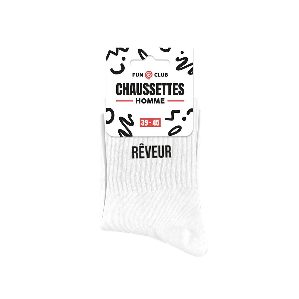 Chaussettes blanches reveur homme
