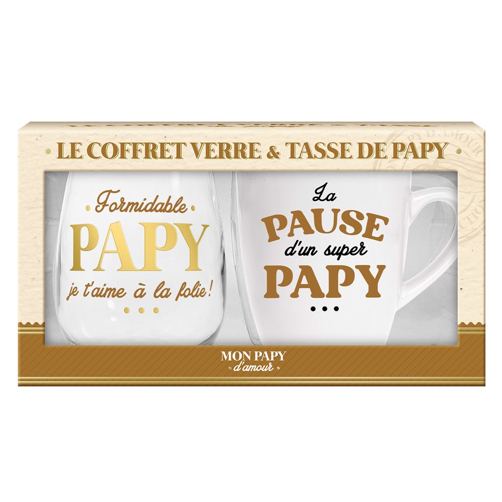 Coffret verre & tasse papy