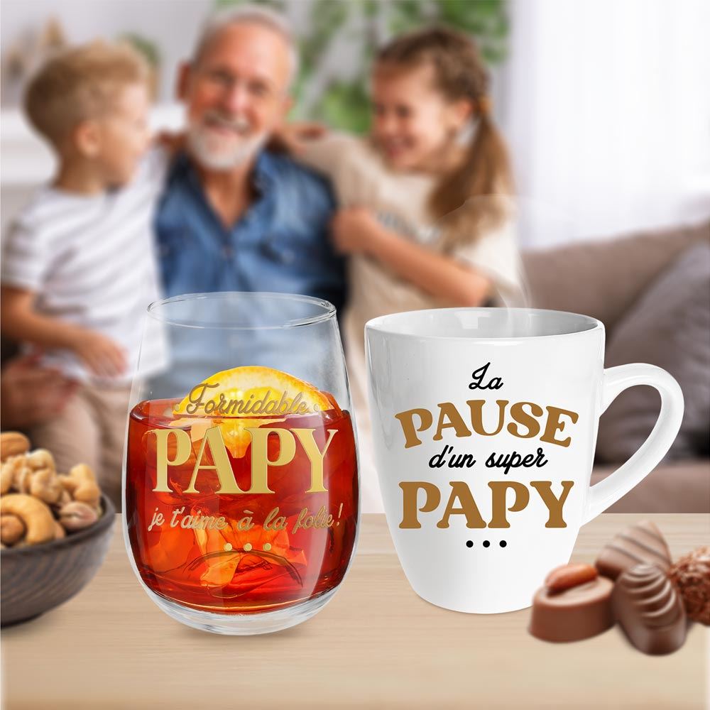 Coffret verre & tasse papy