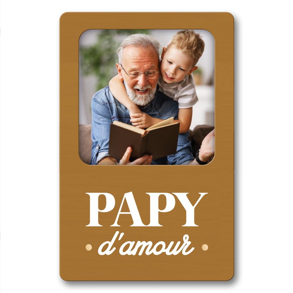 Magnet bois photo papy damour