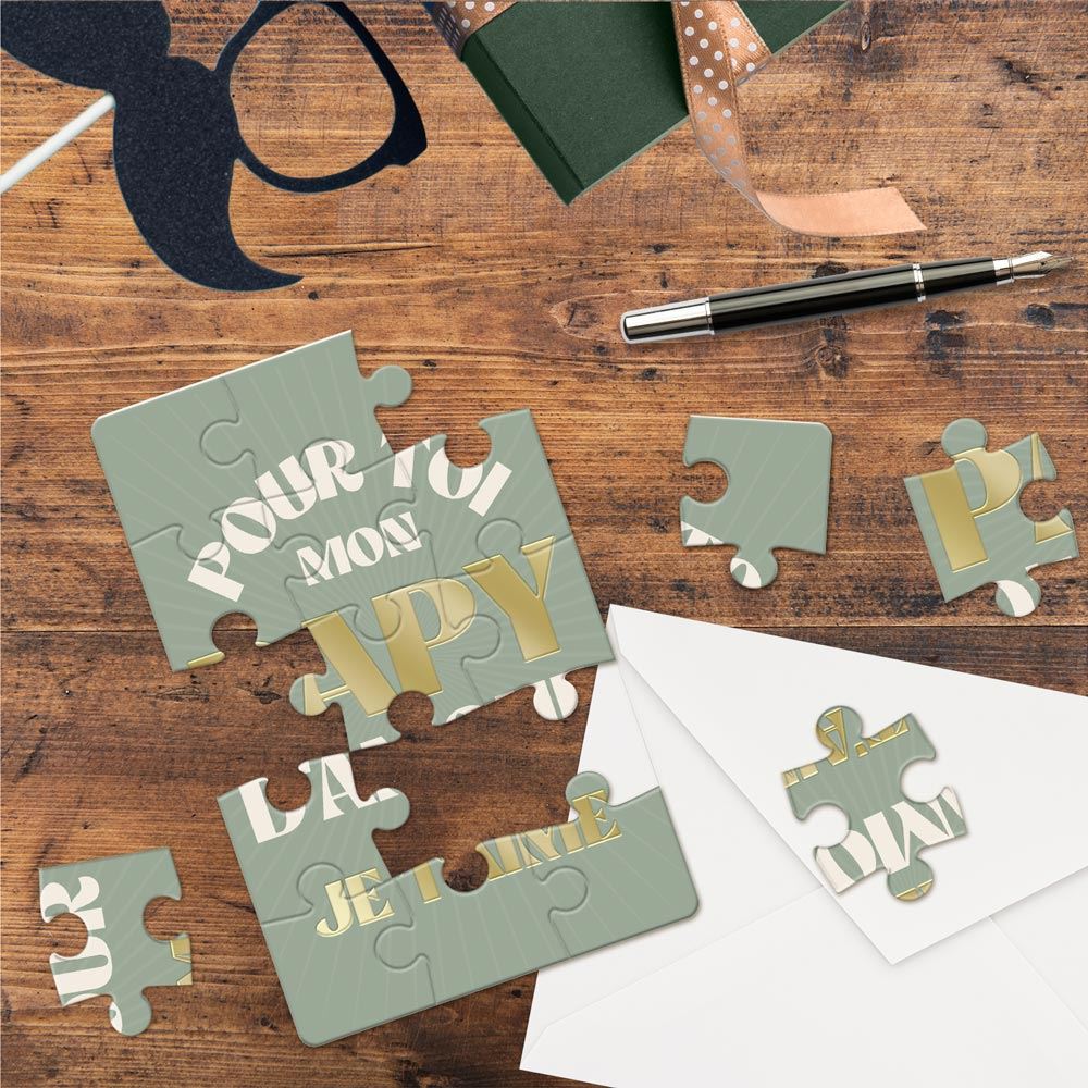Carte puzzle papy damour