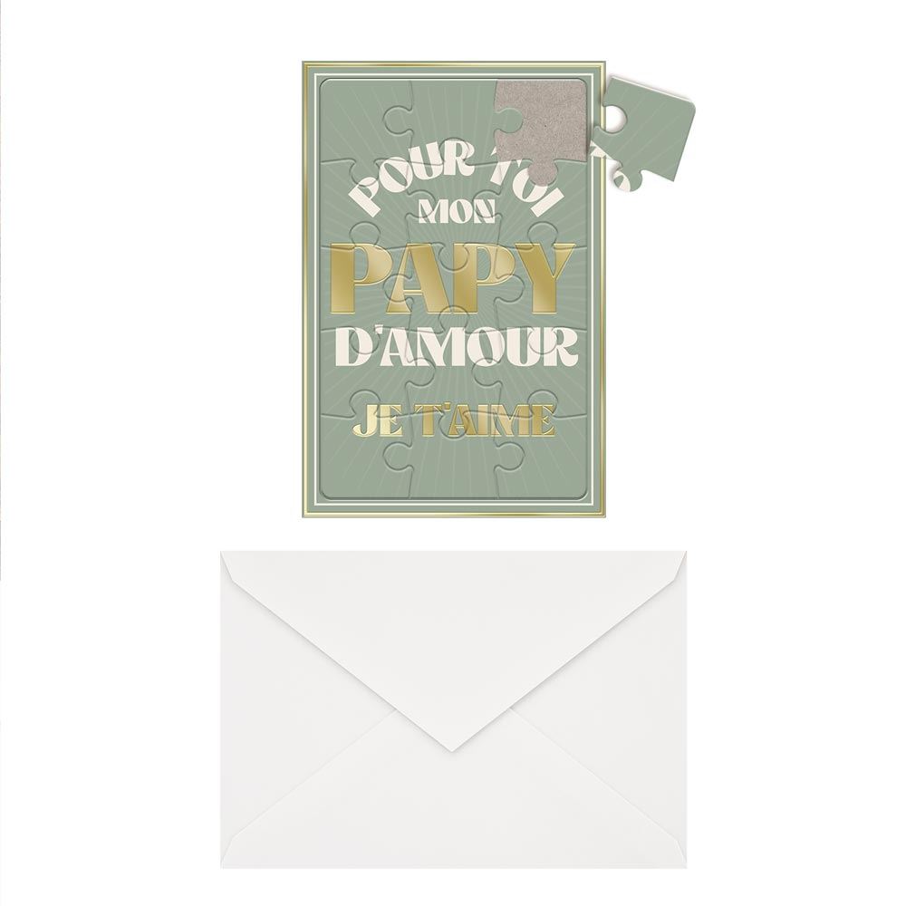 Carte puzzle papy damour