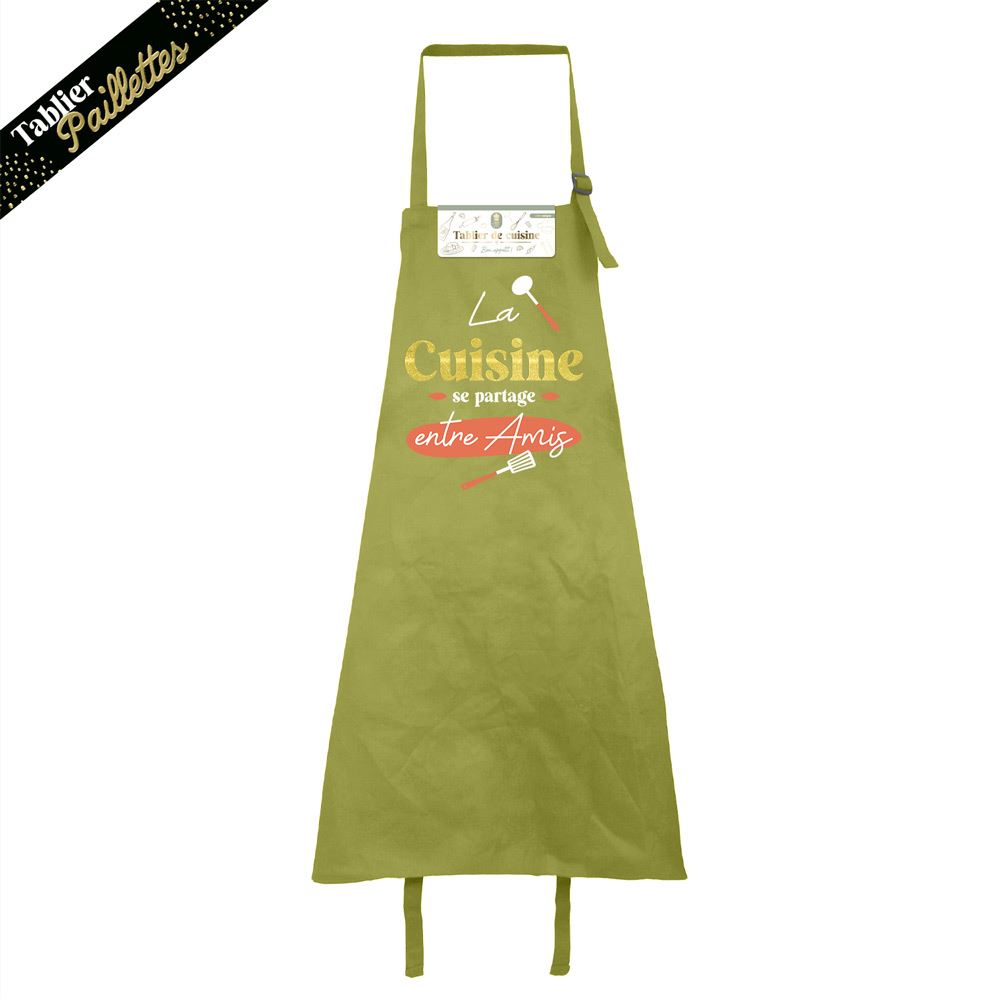 Tablier affectif cuisine entre amis
