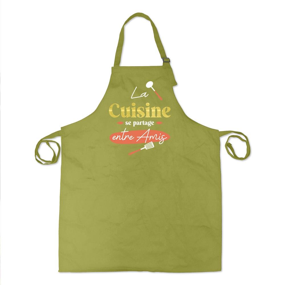 Tablier affectif cuisine entre amis
