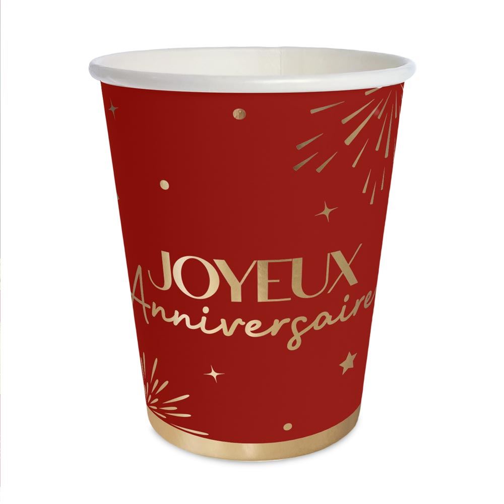 Pack 6 gobelets party rouge
