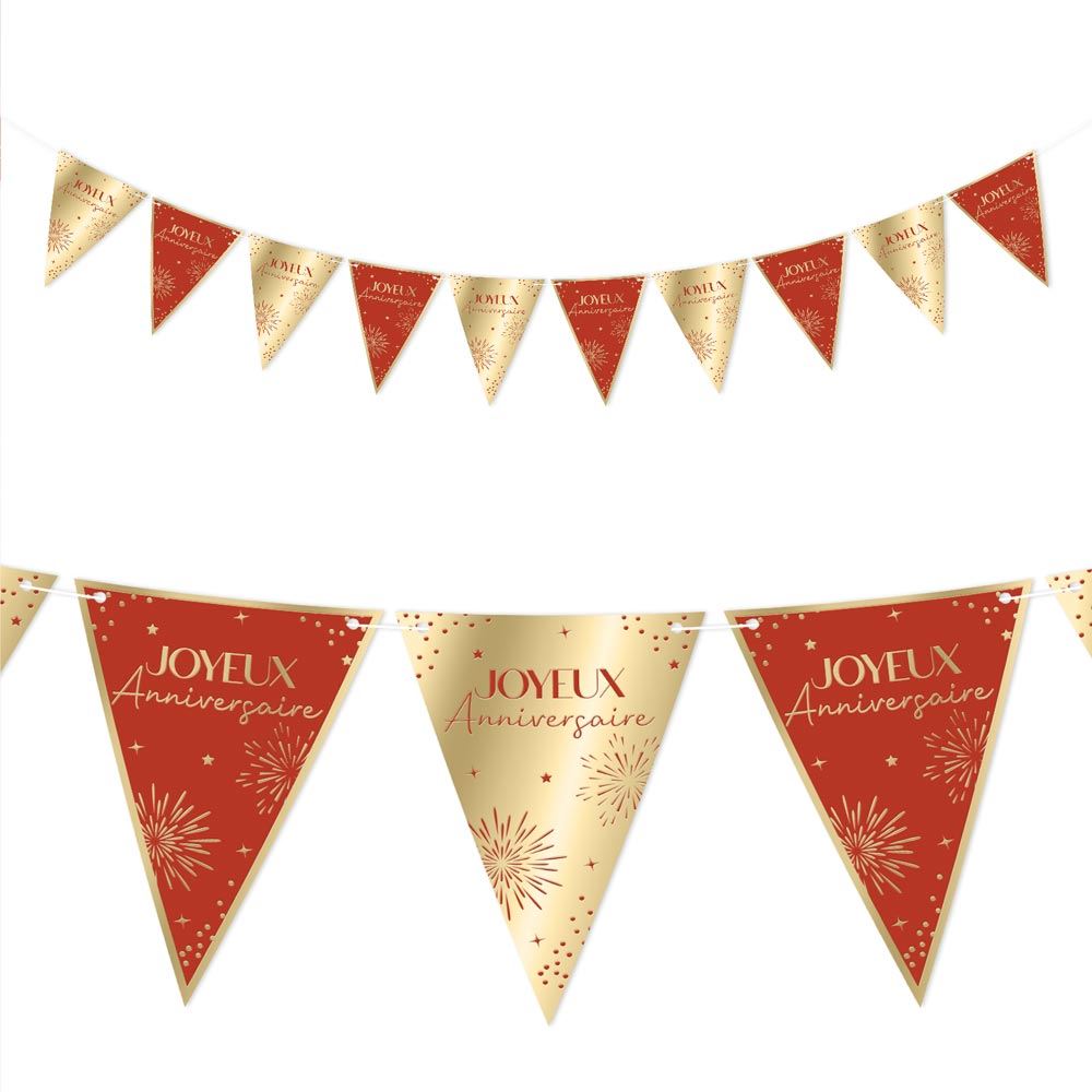 Guirlande fanions party rouge