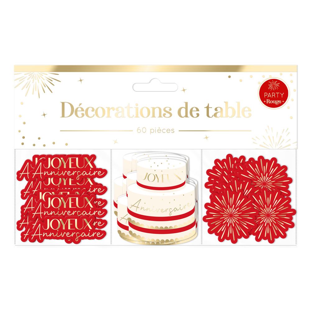 Trio deco table party rouge