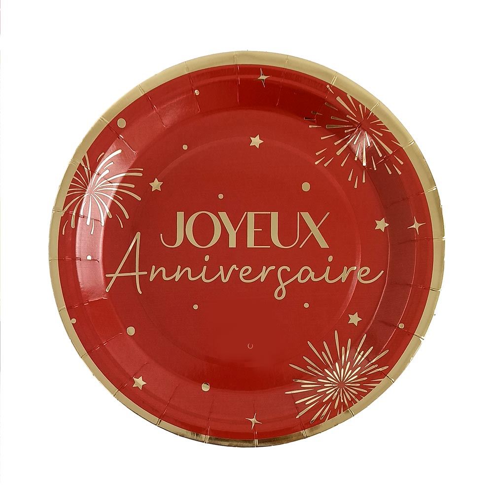 Pack 6 assiesttes party rouge