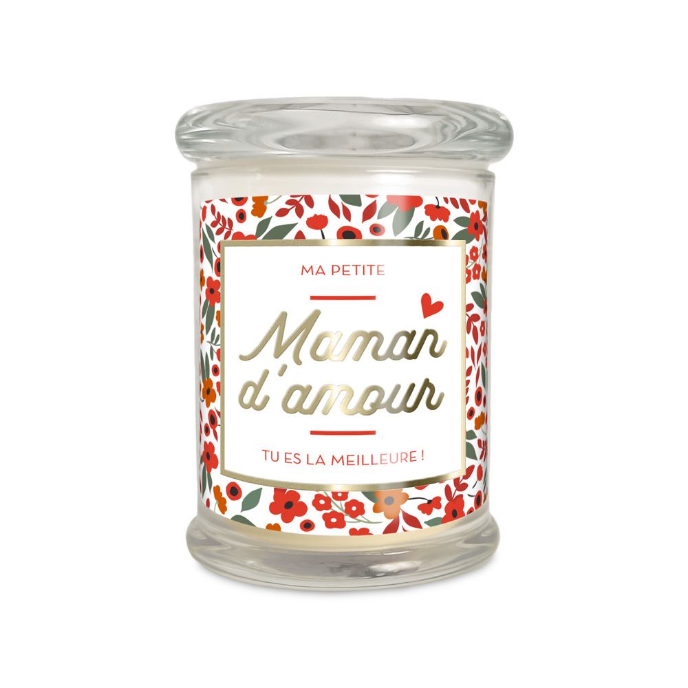 Bougie verre coton maman damour
