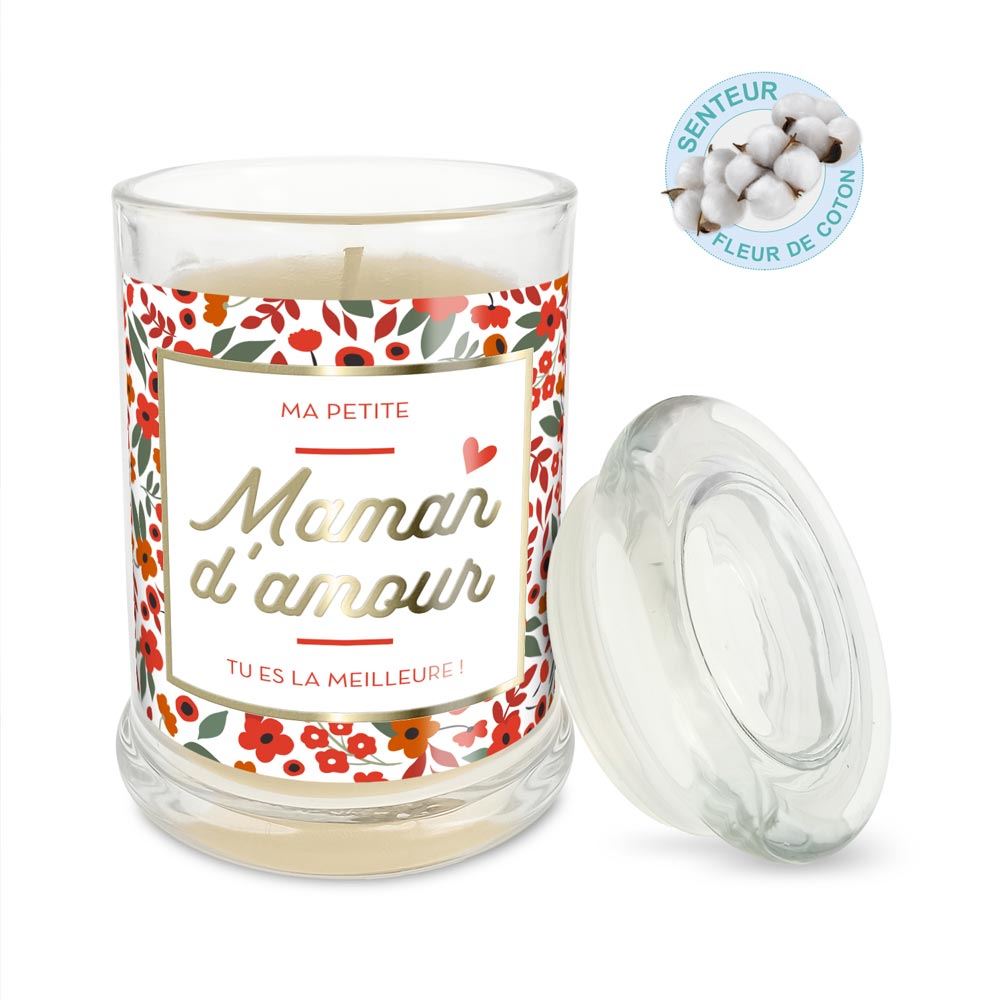Bougie verre coton maman damour
