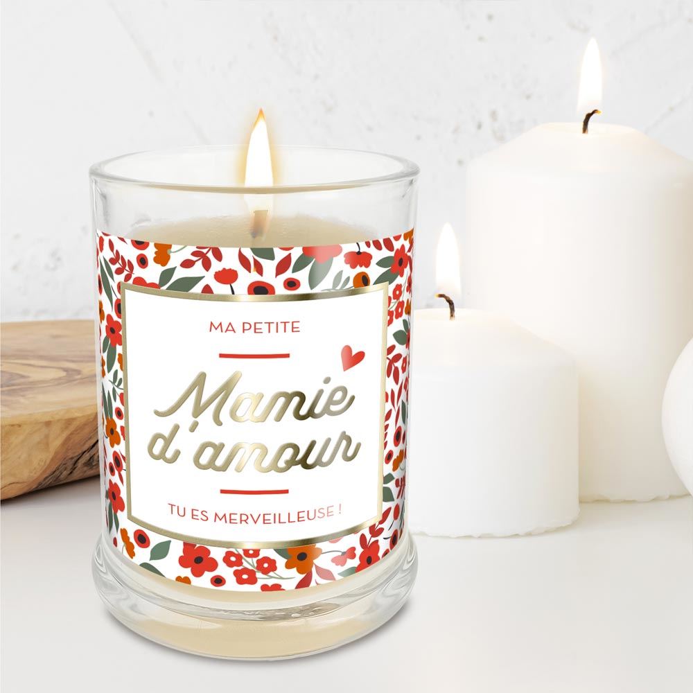 Bougie verre coton mamie d amour
