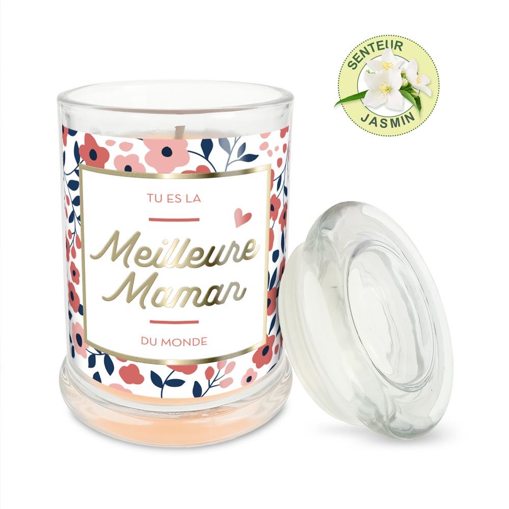 Bougie verre jasmin meilleure maman
