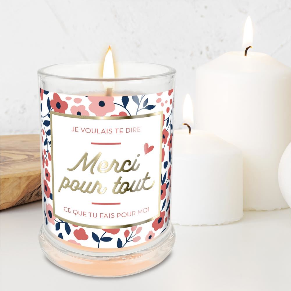 Bougie verre jasmin merci pour tout
