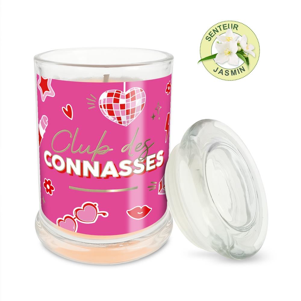 Bougie verre jasmin club des connasses 
