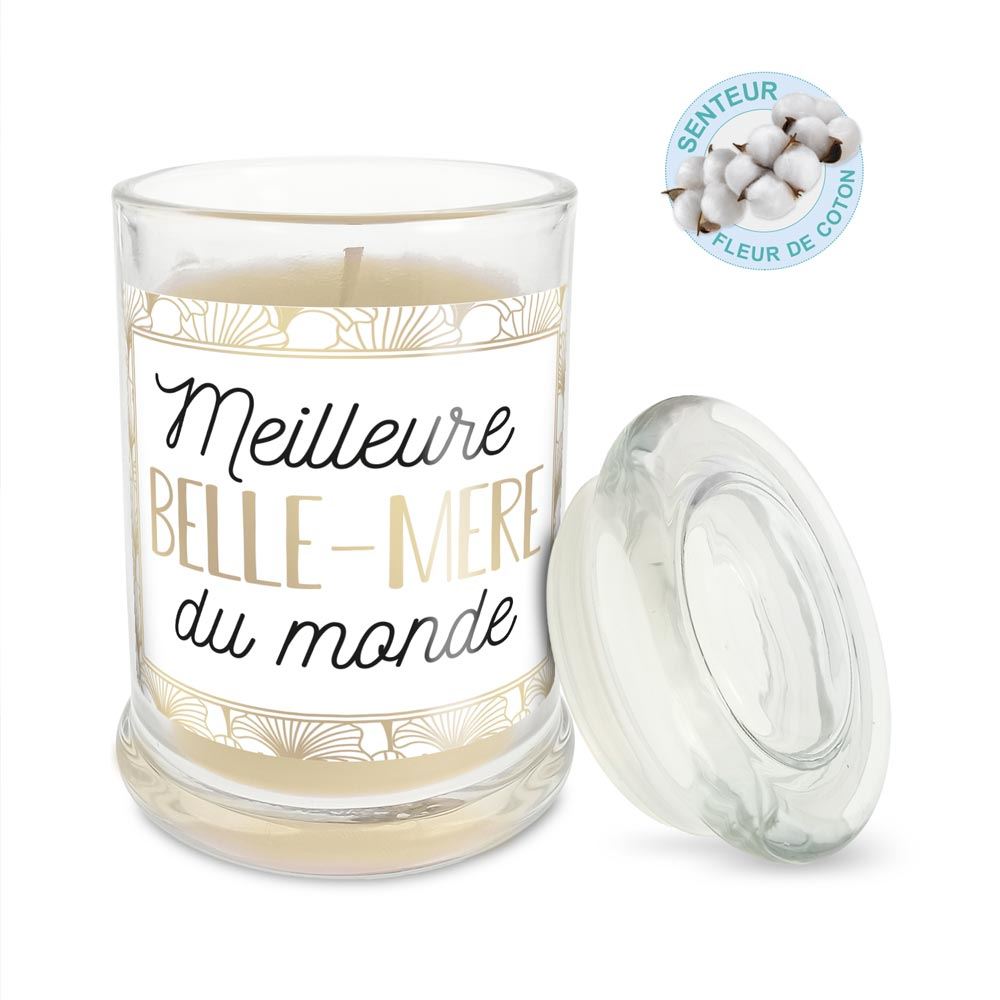 Bougie verre coton meilleure belle mere du monde