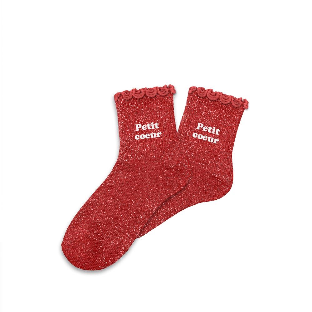 Chaussettes paillettes enfant petit coeur 3-6ans fille