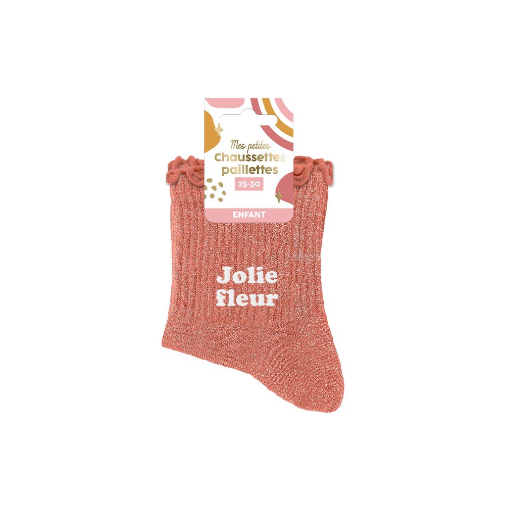 Chaussettes paillettes enfant jolie fleur 3-6ans fille
