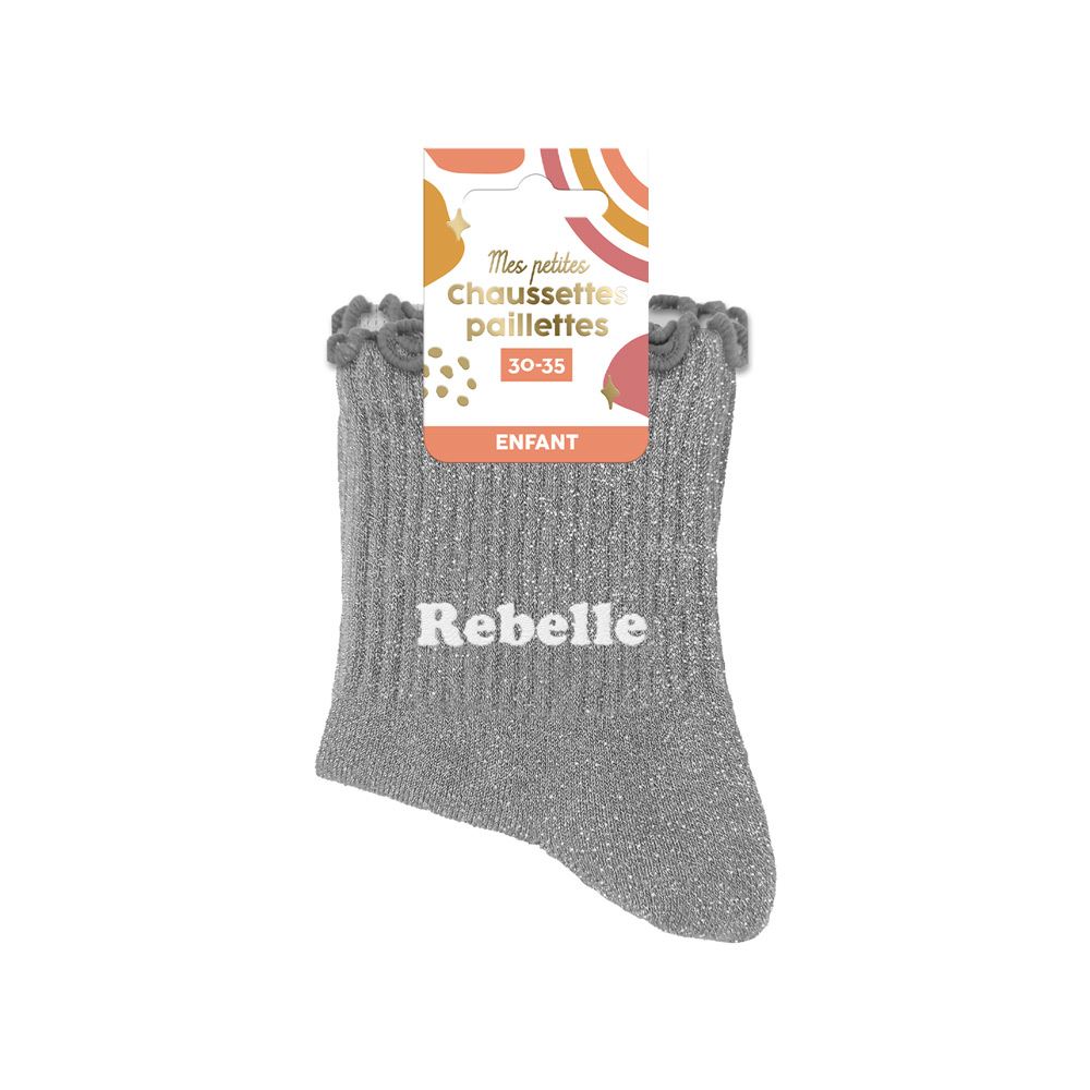 Chaussettes paillettes enfant rebelle 6-10ans fille
