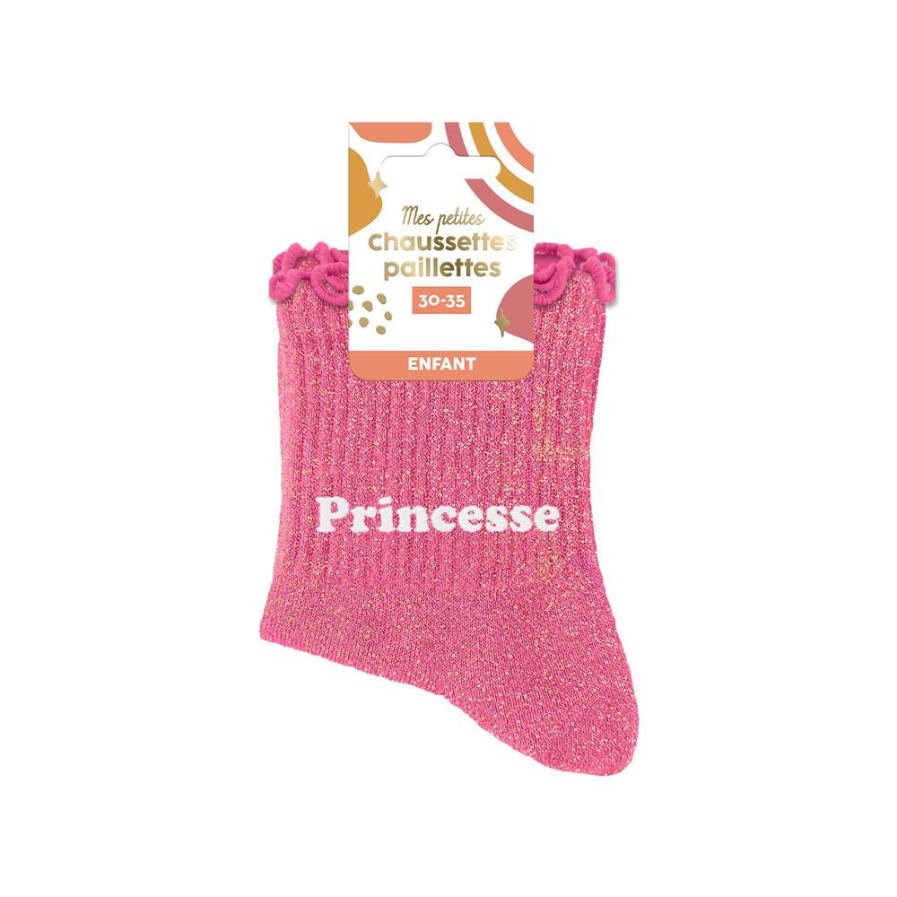 Chaussettes paillettes enfant princesse 6-10ans fille
